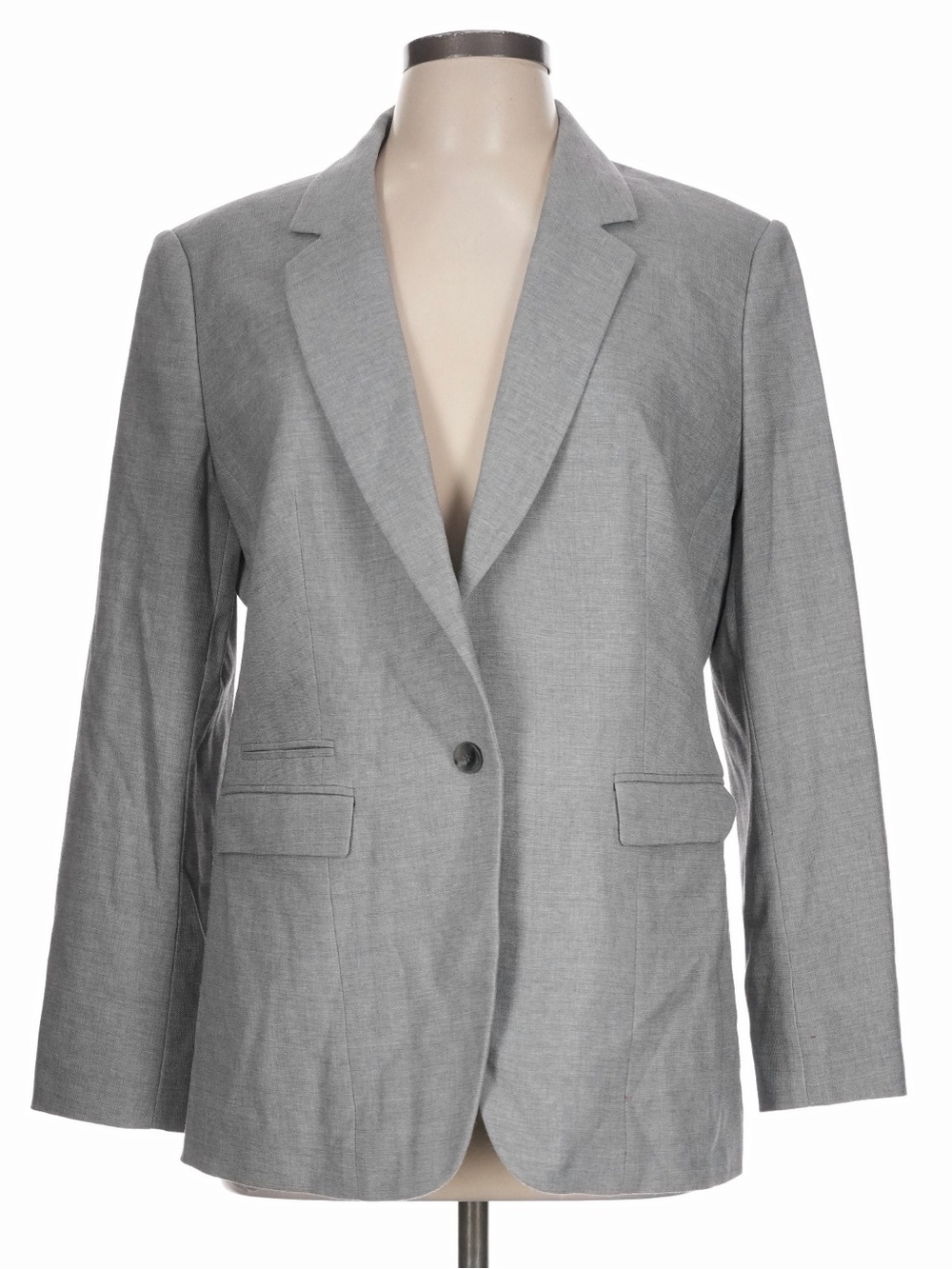 BOSS Hugo Boss Gray 100% Virgin Wool Blazer Jacket Size 12 Women’s